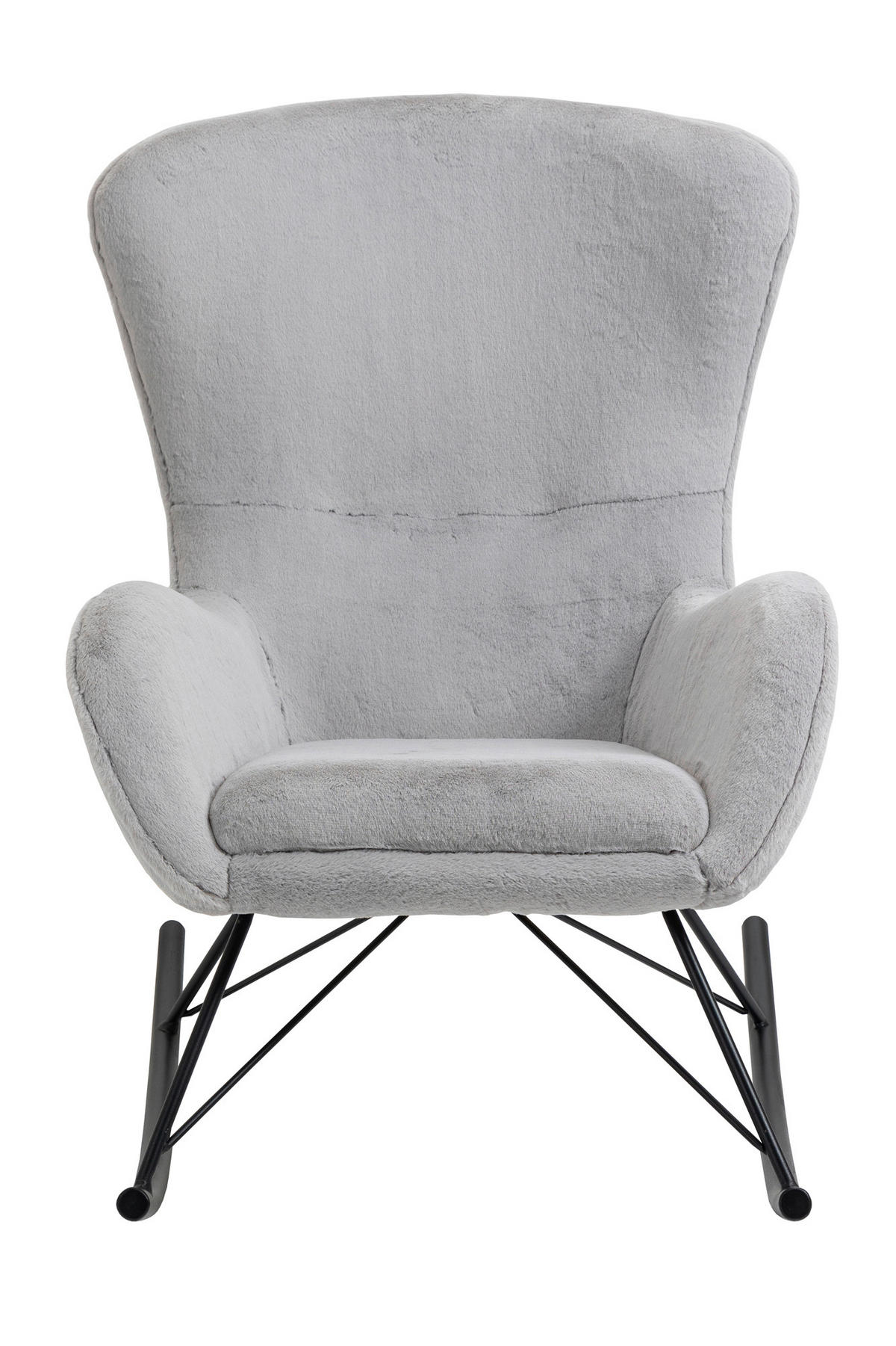 SCHAUKELSTUHL in Hellgrau, Schwarz  - Hellgrau/Schwarz, MODERN, Textil/Metall (70/102/94cm) - Livetastic