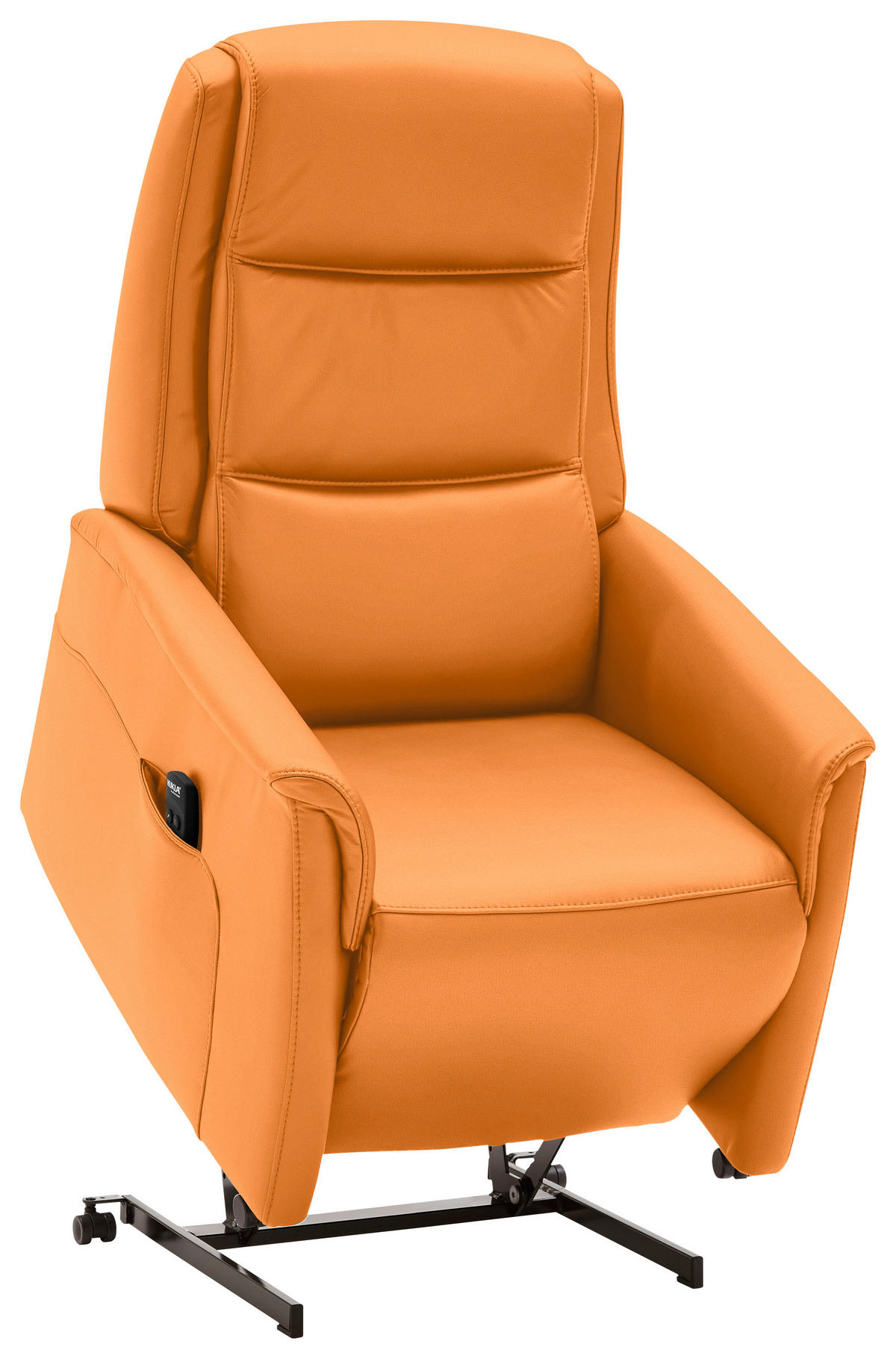 FERNSEHSESSEL Valdera  mit Relaxfunktion, Aufstehhilfe, Rücken echt Echtleder Currygelb  - Currygelb/Schwarz, KONVENTIONELL, Leder/Kunststoff (70/107/88cm) - Livetastic