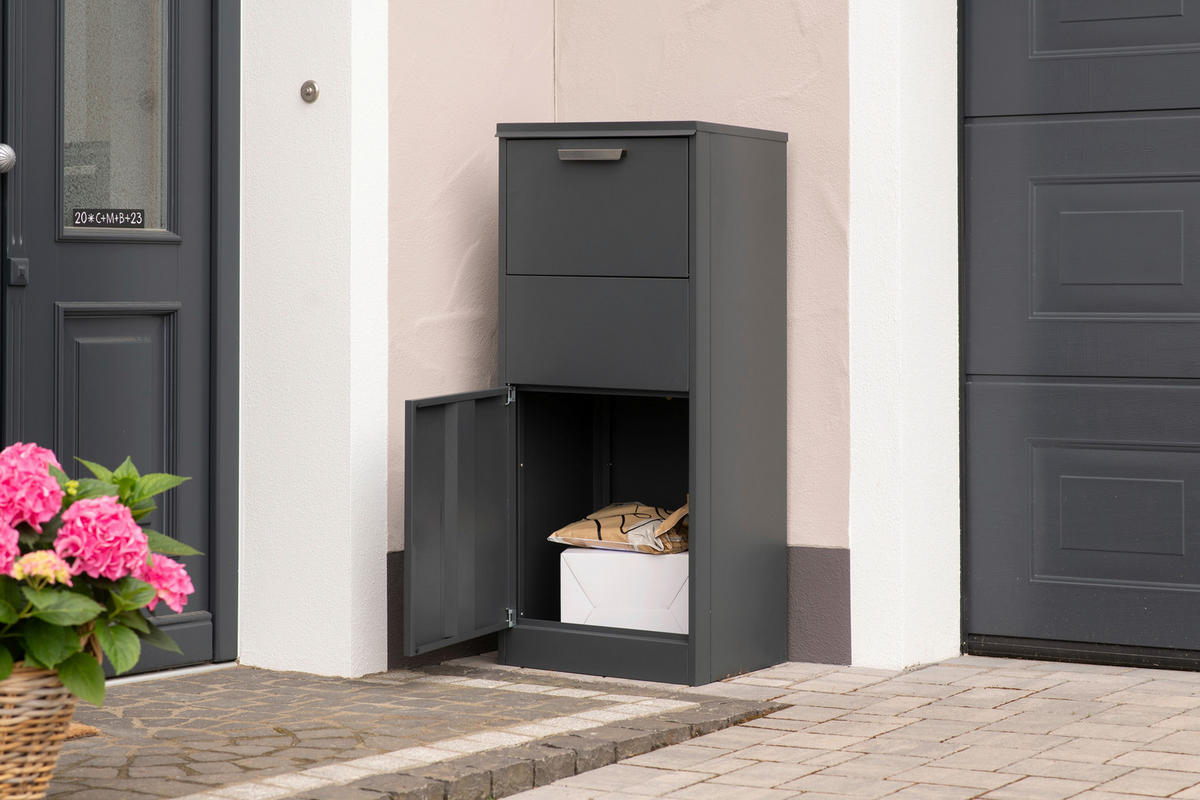 PAKETBOX  - Anthrazit, KONVENTIONELL, Metall (39/50/114cm)
