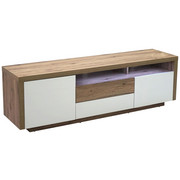 KOMODA LOWBOARD, barvy dubu, bílá - bílá/barvy dubu, Konvenční, dřevěný materiál (160/50/40cm) - Carryhome
