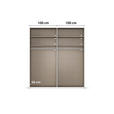 SCHWEBETÜRENSCHRANK 201/236/68 cm 2-türig Weiß  - Alufarben/Weiß, Basics, Glas/Holzwerkstoff (201/236/68cm) - Novel