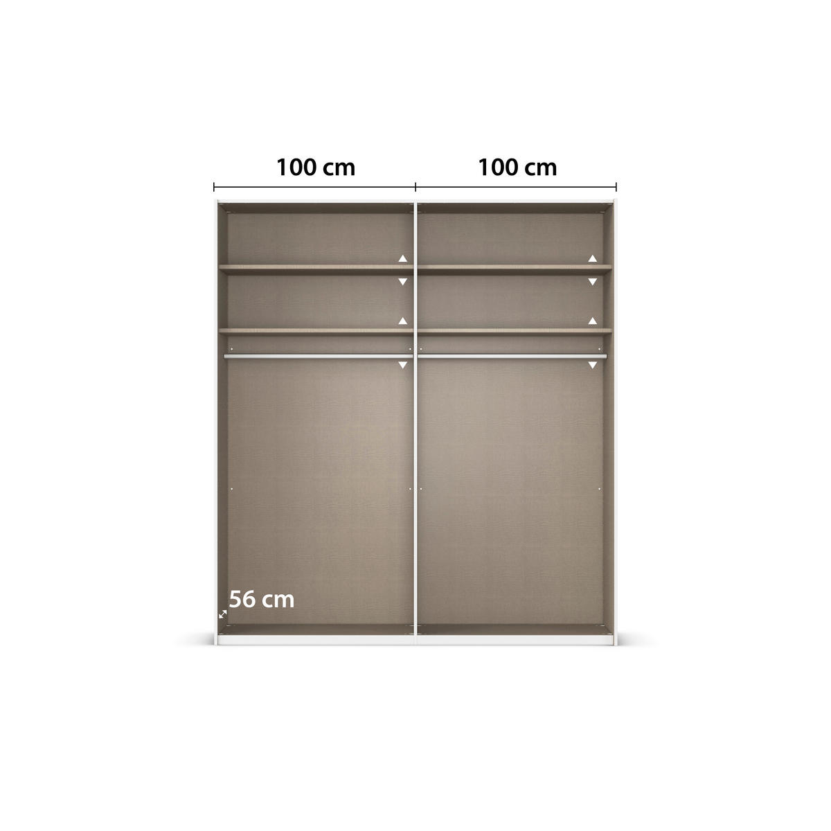 SCHWEBETÜRENSCHRANK 201/236/68 cm 2-türig Weiß  - Alufarben/Weiß, Basics, Glas/Holzwerkstoff (201/236/68cm) - Novel