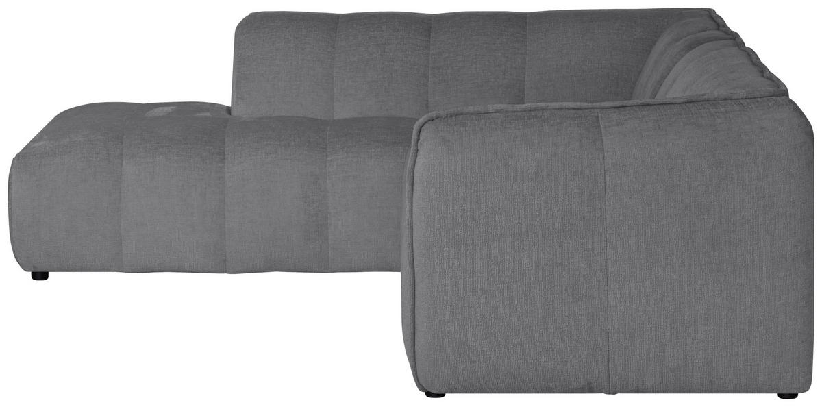 ECKSOFA LIVOLI in Chenille Hellgrau  218/230 cm  - Hellgrau/Schwarz, Design, Textil (218/230cm) - MID.YOU