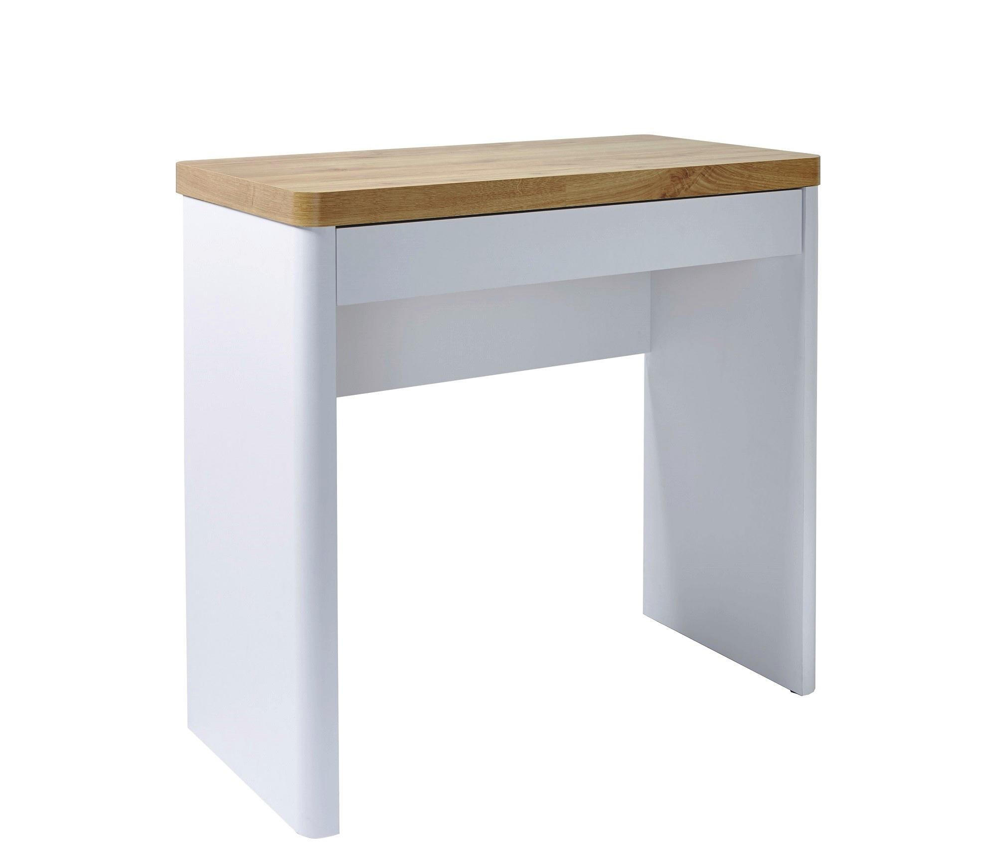 Laptoptisch in Weiß, Eichefarben