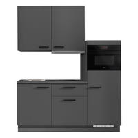 KÜCHENBLOCK 180 cm   in Graphitfarben  - Schieferfarben/Schwarz, Basics, Holzwerkstoff/Metall (180cm) - Impuls