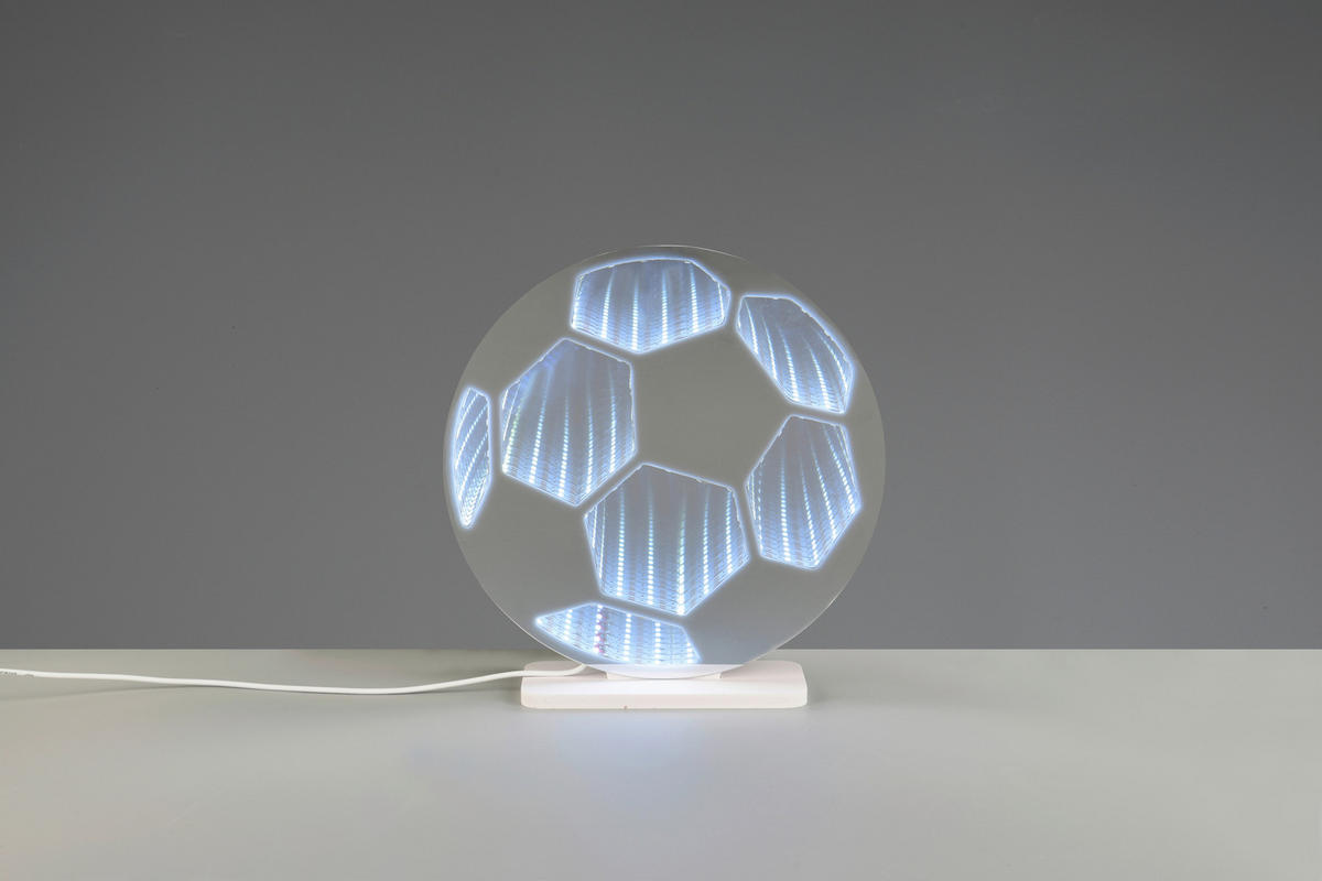 LED-DEKOLEUCHTE Football 23/24 cm  - Weiß, LIFESTYLE, Kunststoff/Metall (23/24cm) - Novel