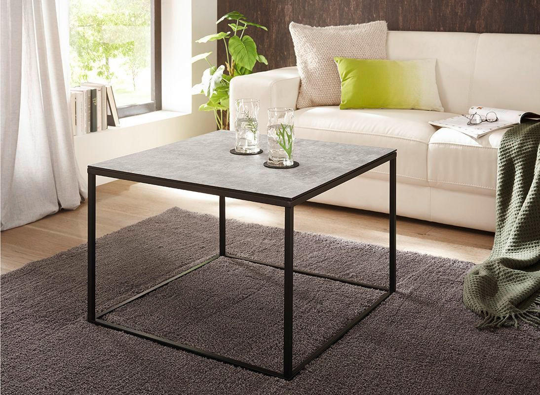 COUCHTISCH Sicherheitsglas 60/60/45 cm quadratisch Grau, Schwarz  - Schwarz/Grau, Design, Glas/Metall (60/60/45cm) - Xora