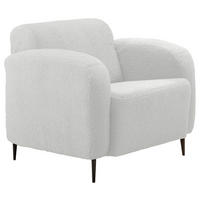 SESSEL in Teddystoff Weiss  - Weiss/Schwarz, Modern, Textil/Metall (85/76/90cm) - Livetastic
