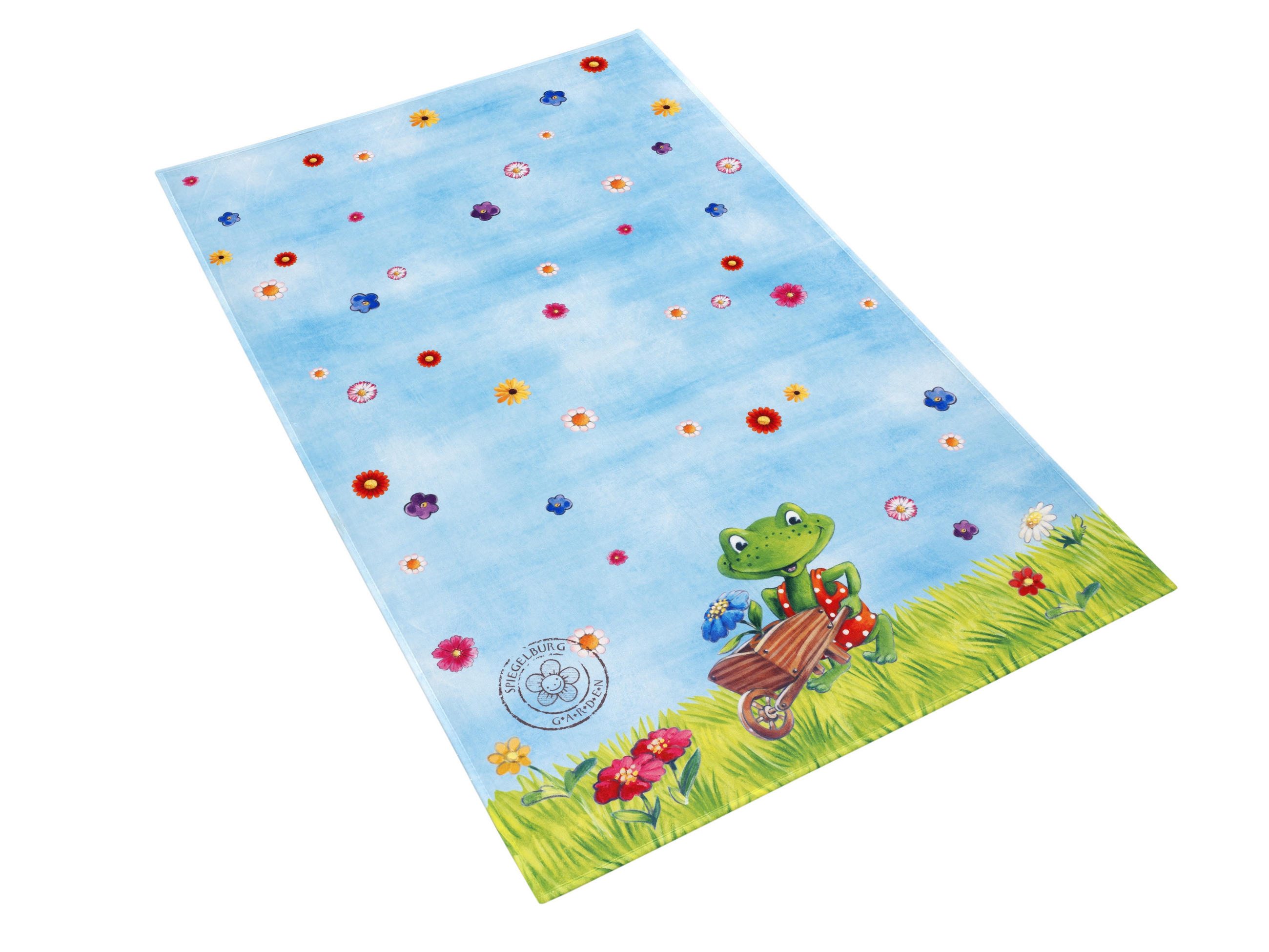 Thumbnail - Kinderteppich, Grün, Hellblau, Textil, Tier, rechteckig, 100x160 cm, Oeko-Tex® Standard 100, für Fußbodenheizung geeigne...