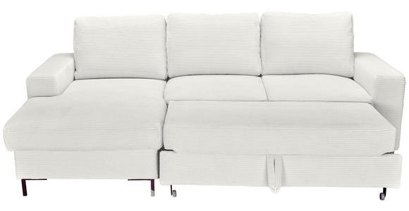 ECKSOFA Creme Cord  - Creme/Schwarz, KONVENTIONELL, Textil/Metall (150/240cm) - Carryhome
