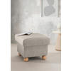 HOCKER in Textil Weiß  - Wildeiche/Weiß, KONVENTIONELL, Holz/Textil (56/46/56cm) - Livetastic