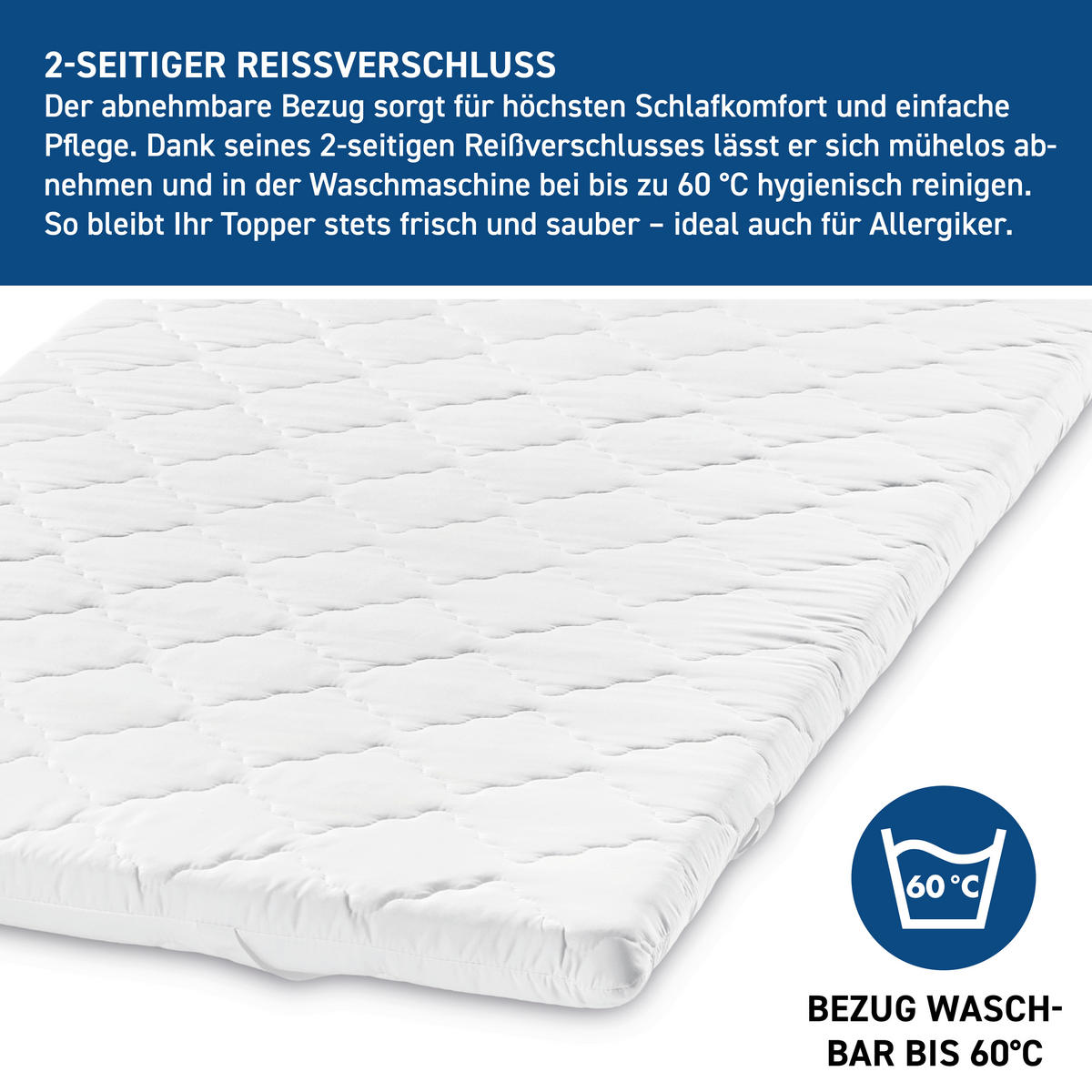 TOPPER 200/200 cm Höhe ca. 6 cm  - Weiß, Basics, Textil (200/200cm) - Xora