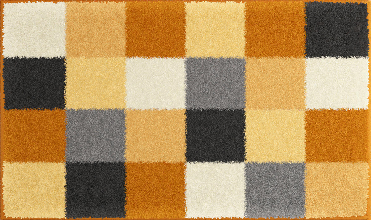 BADTEPPICH Bona Gelb, Schwarz, Weiß 70/120 cm  - Gelb/Schwarz, Basics, Kunststoff/Textil (70/120cm)