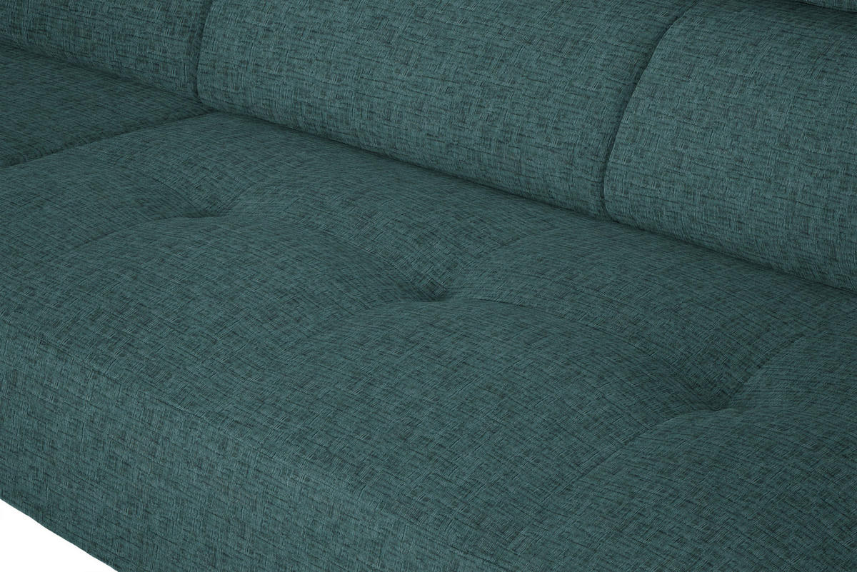 ECKSOFA in Chenille Blau  205/280 cm  - Blau/Schwarz, Design, Textil/Metall (205/280cm) - Xora