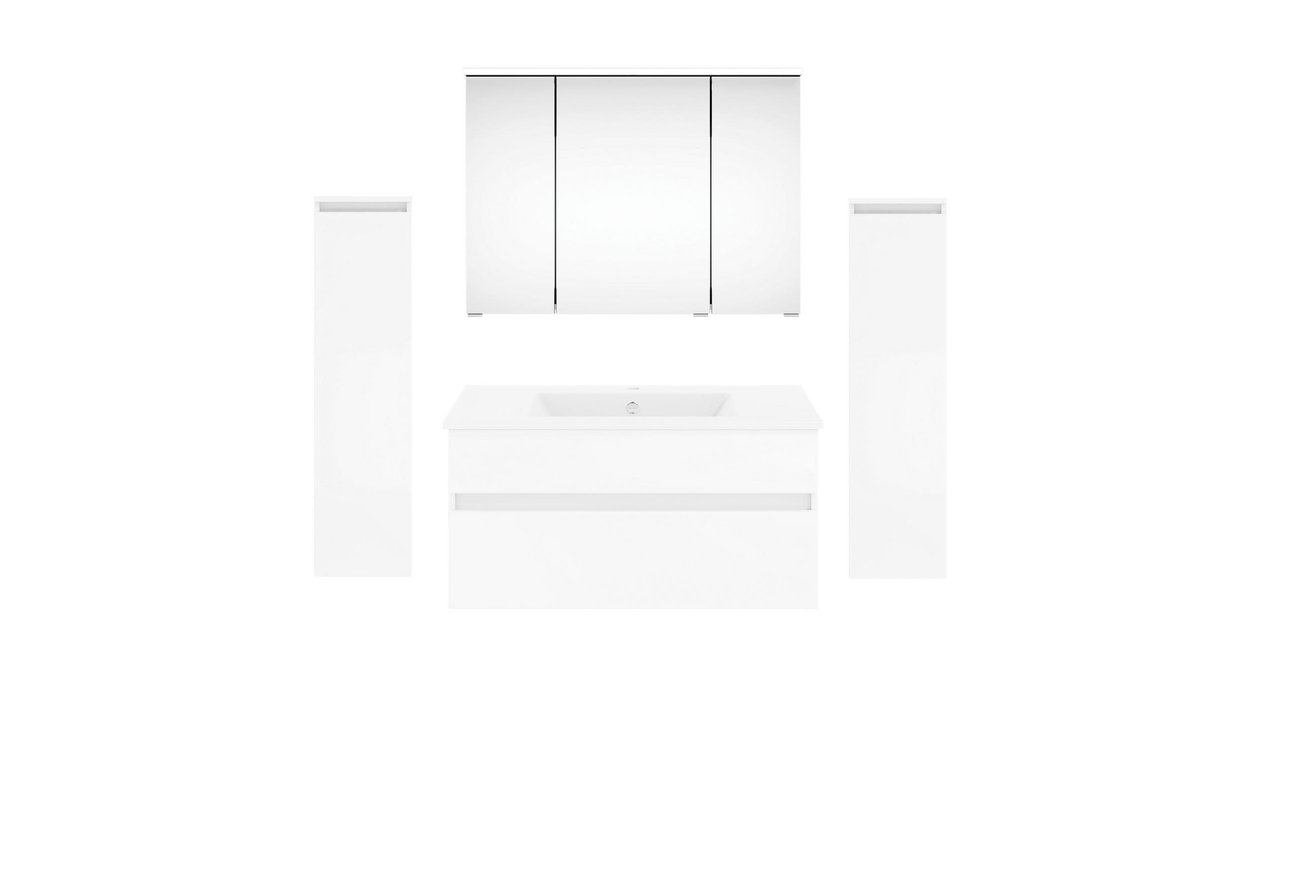 BADEZIMMER  in 150 cm  - Weiß Hochglanz/Weiß, KONVENTIONELL, Keramik/Holzwerkstoff (150cm) - Puris