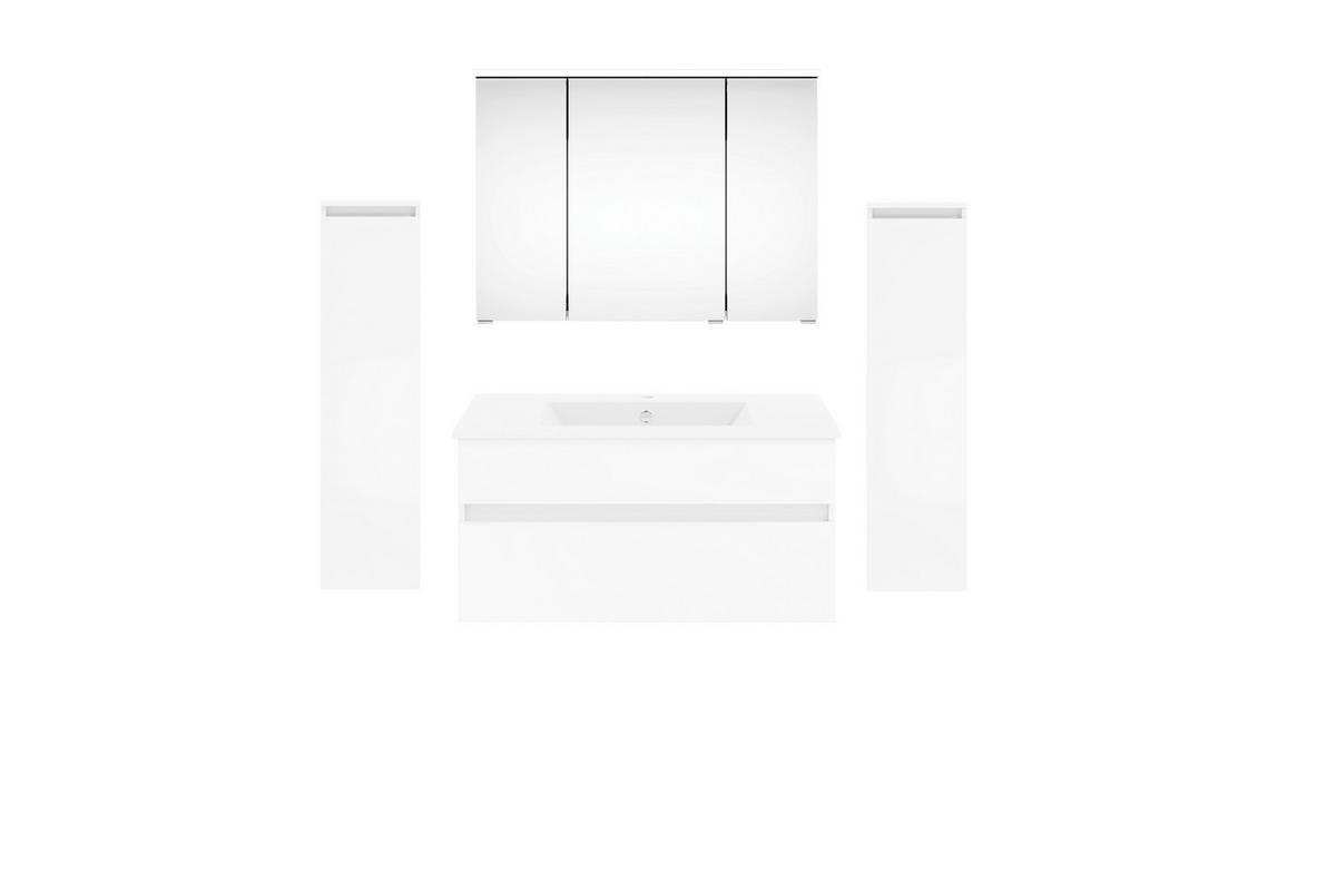 BADEZIMMER  in 150 cm  - Weiß Hochglanz/Weiß, KONVENTIONELL, Keramik/Holzwerkstoff (150cm) - Puris