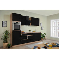 KÜCHENBLOCK 270 cm   in Eichefarben  - Eichefarben/Schwarz, MODERN, Holzwerkstoff (270cm) - Respekta