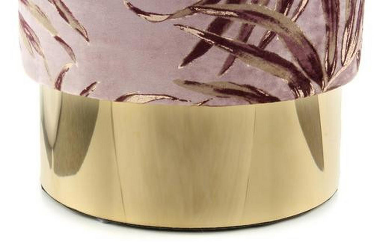 HOCKER in Textil Violett  - Violett/Goldfarben, Design, Textil/Metall (35/46/35cm) - Kayoom