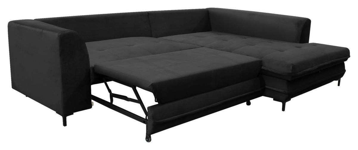 Freisteller von Livetastic ECKSOFA Schwarz Velours.
