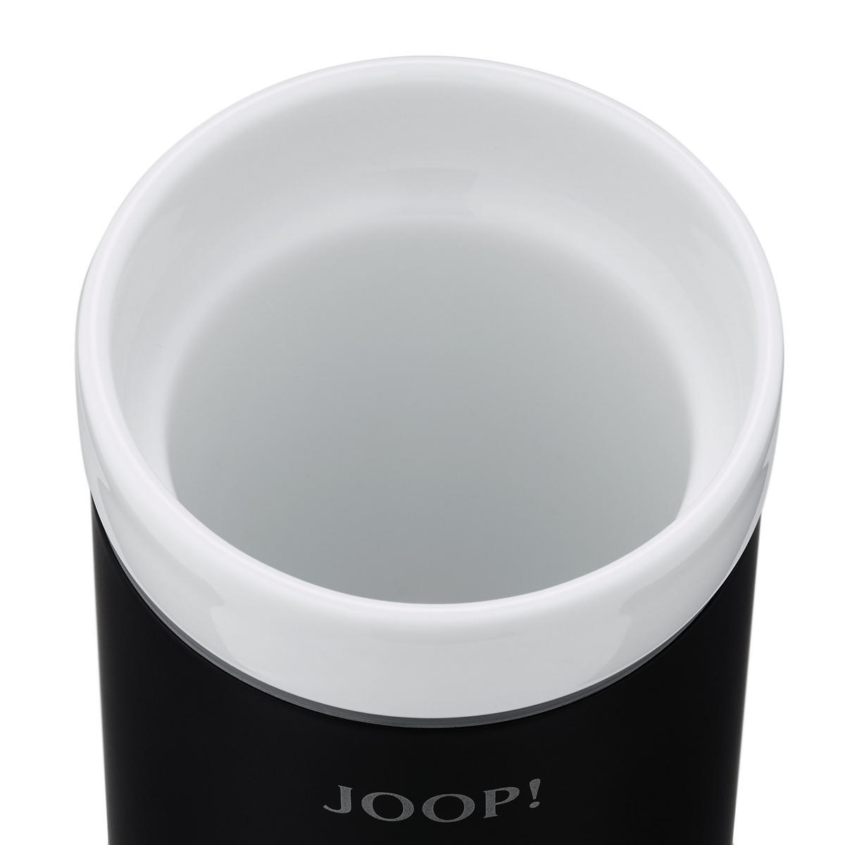 ZAHNPUTZBECHER Chromeline Black  - Chromfarben/Schwarz, Design, Keramik/Kunststoff (7/11,5cm) - Joop!