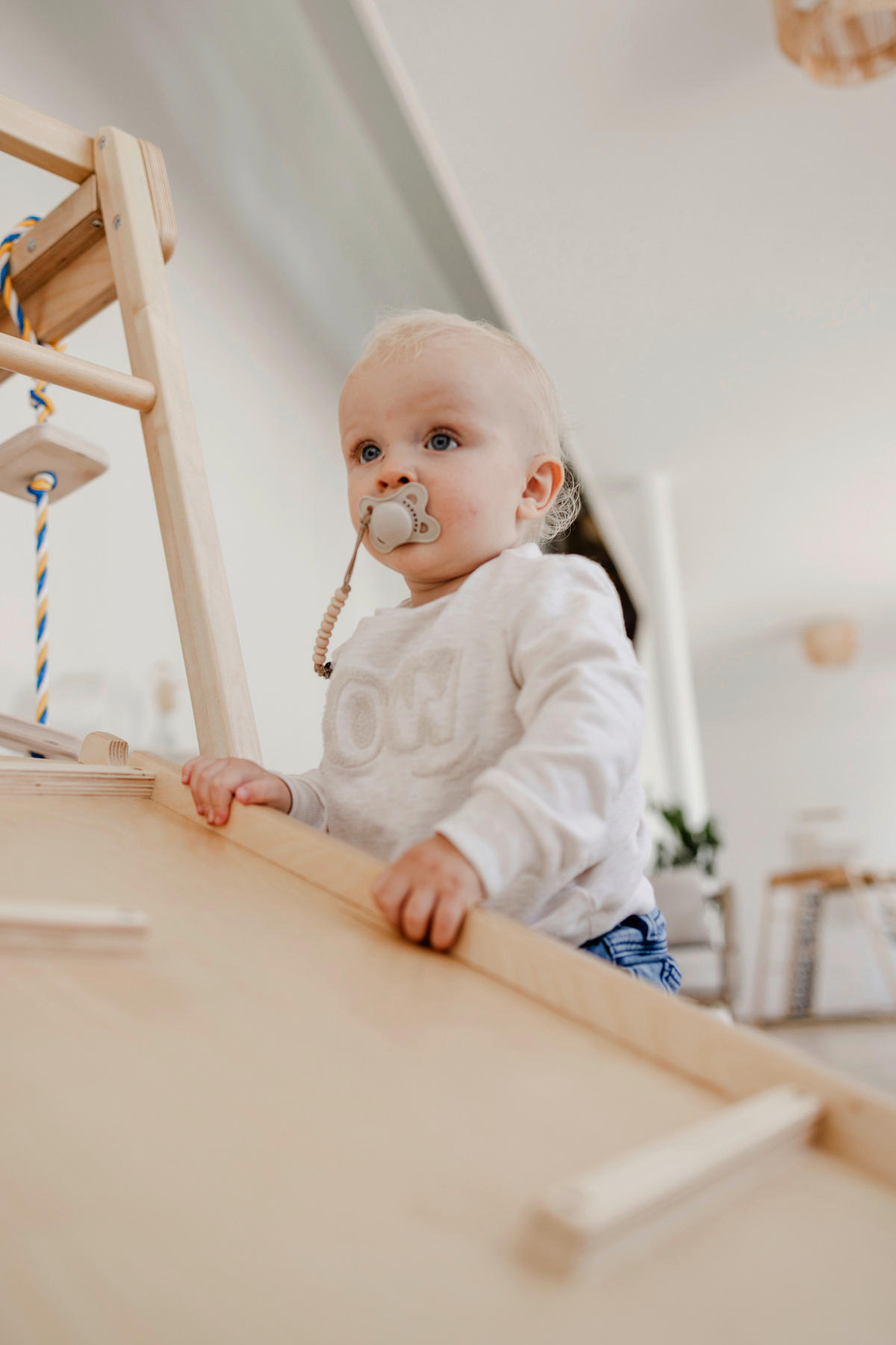 KLETTERGERÜST ZUBEHÖR  - Birkefarben, Basics, Holz (40/113/6cm) - KIDWOOD