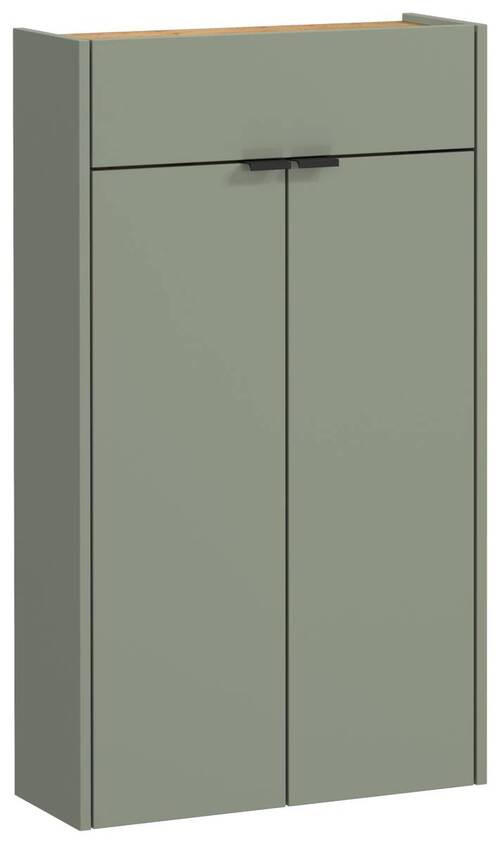 SCHUHSCHRANK Eichefarben, Pastellgrün  - Eichefarben/Pastellgrün, Design, Holzwerkstoff/Kunststoff (56/97/22cm)
