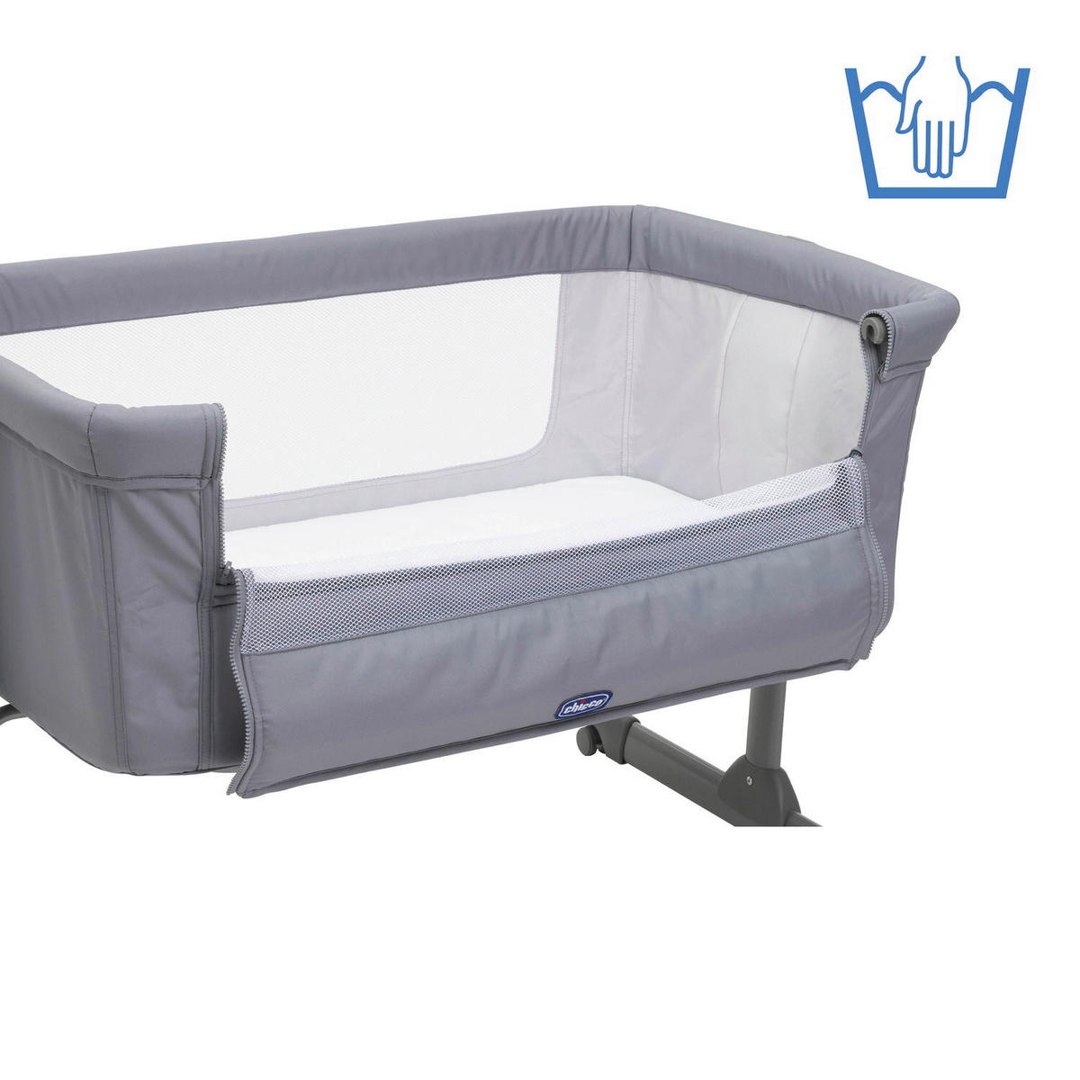 BEISTELLBETT NEXT2ME ESSENTIAL  - Grau, Basics, Textil/Metall (98/65/80/70,5cm) - Chicco