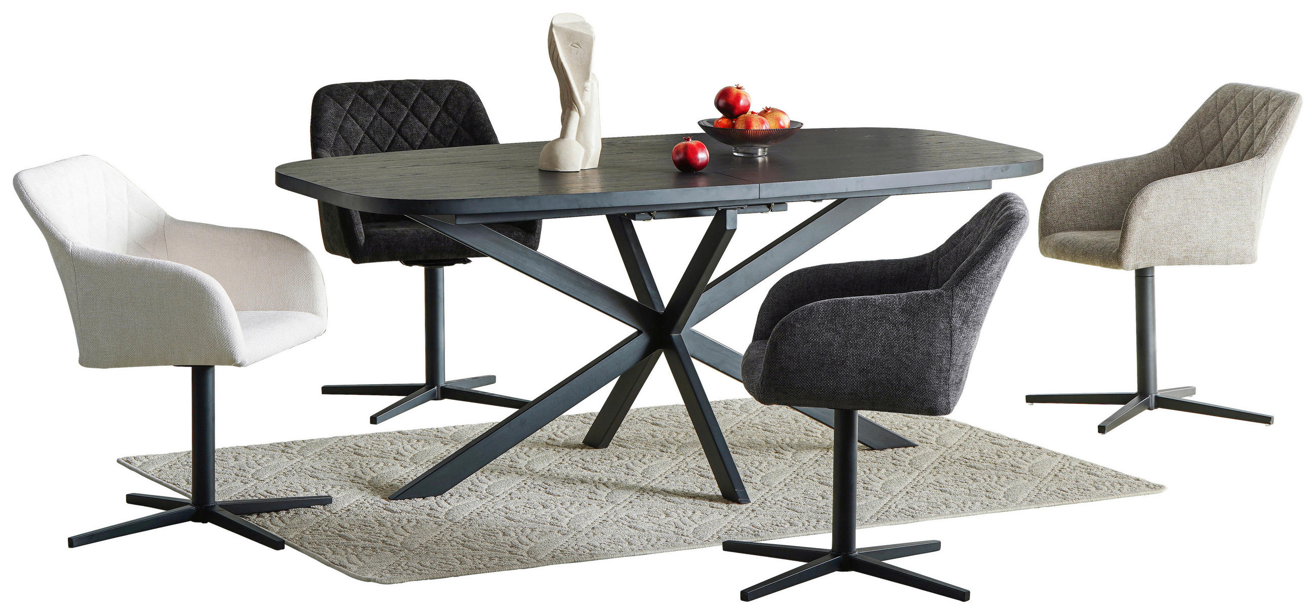 ŽIDLE S PODRUČKAMI, železo, vzhled lnu, béžová - černá/béžová, Moderní, kov/dřevo (54/84/61cm) - Livetastic