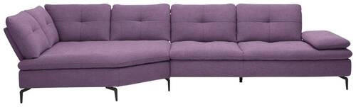 ECKSOFA in Flachgewebe Lila  - Lila/Schwarz, Design, Textil/Metall (157/344cm) - Chilliano