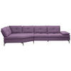 ECKSOFA in Flachgewebe Lila  157/344 cm  - Lila/Schwarz, Design, Textil/Metall (157/344cm) - Chilliano