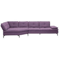 ECKSOFA in Flachgewebe Lila  - Lila/Schwarz, Design, Textil/Metall (157/344cm) - Chilliano
