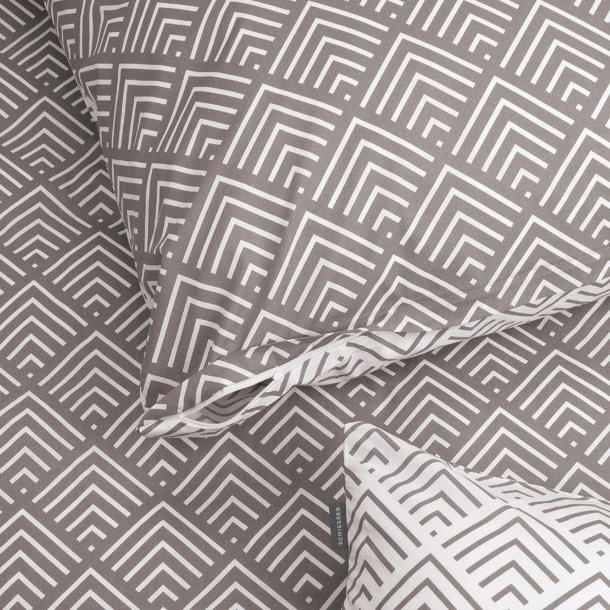 BETTWÄSCHE 2-teilig MABEL Renforcé 135/200 cm  - Grau, Basics, Textil (135/200cm)