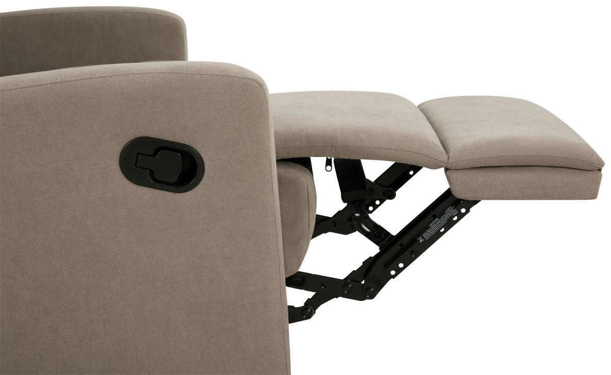 SITZGARNITUR Leinenoptik Taupe  - Taupe/Schwarz, KONVENTIONELL, Textil/Metall - P & B