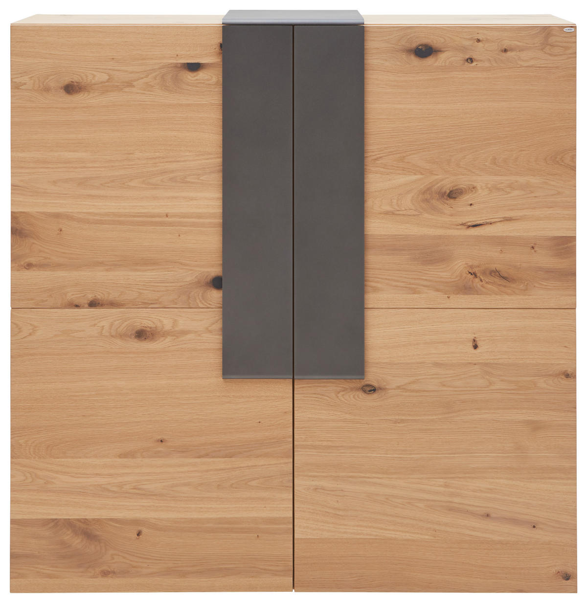 HIGHBOARD V-Taurino  in 128,2/131,2/43,5 cm  - Eichefarben/Anthrazit, Natur, Holz/Metall (128,2/131,2/43,5cm) - Voglauer