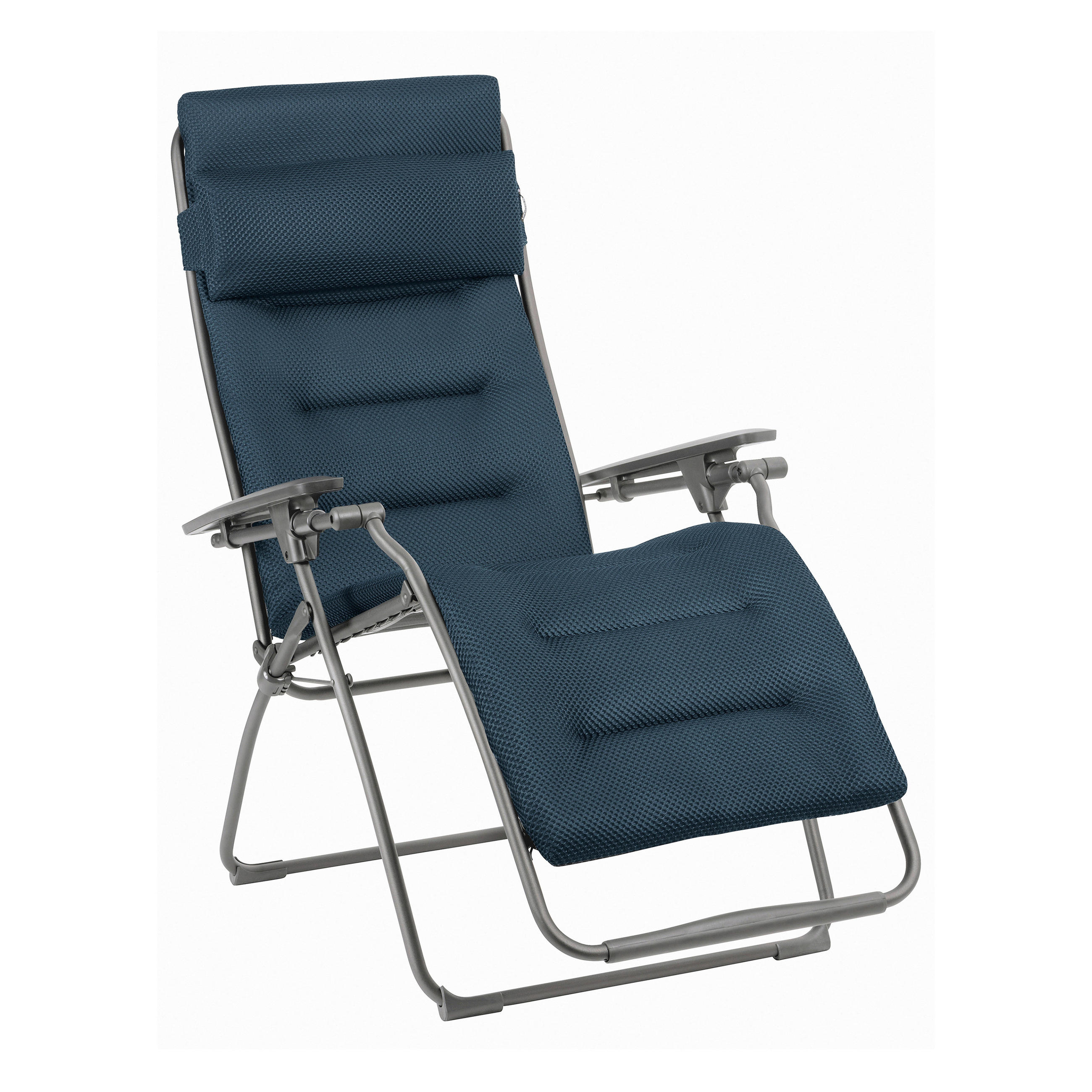 GARTEN-RELAXSESSEL Stahl  - Blau/Titanfarben, Basics, Kunststoff/Textil (71/115/88cm) - Lafuma Mobilier