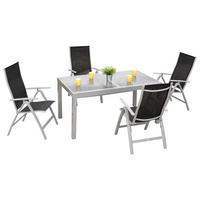 GARTENSET Aluminium  - Silberfarben/Schwarz, KONVENTIONELL, Glas/Textil - Gardenson