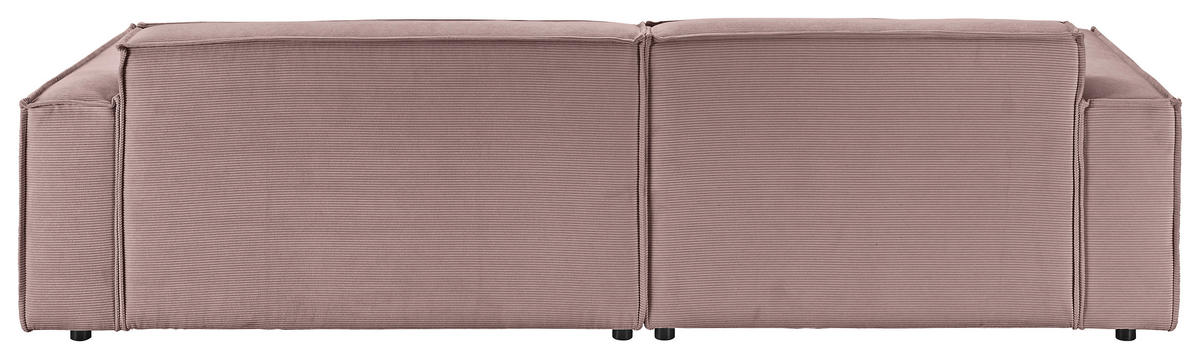 ECKSOFA Altrosa Feincord  - Schwarz/Altrosa, KONVENTIONELL, Kunststoff/Textil (168/276cm) - Hom`in