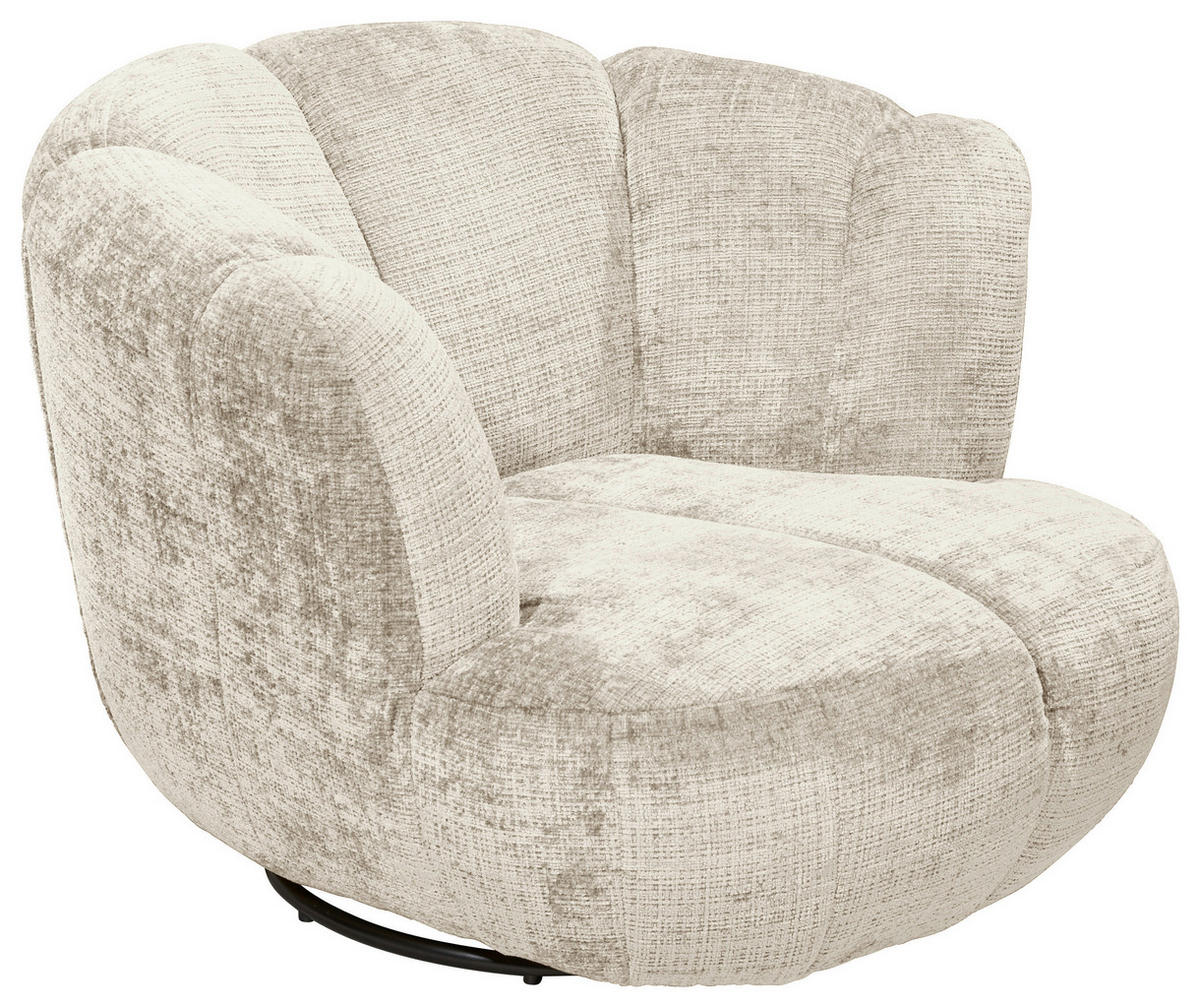 FOTELJA 101/69/107 cm , krem  - crna/krem, Moderno, tekstil/metal (101/69/107cm) - Livetastic