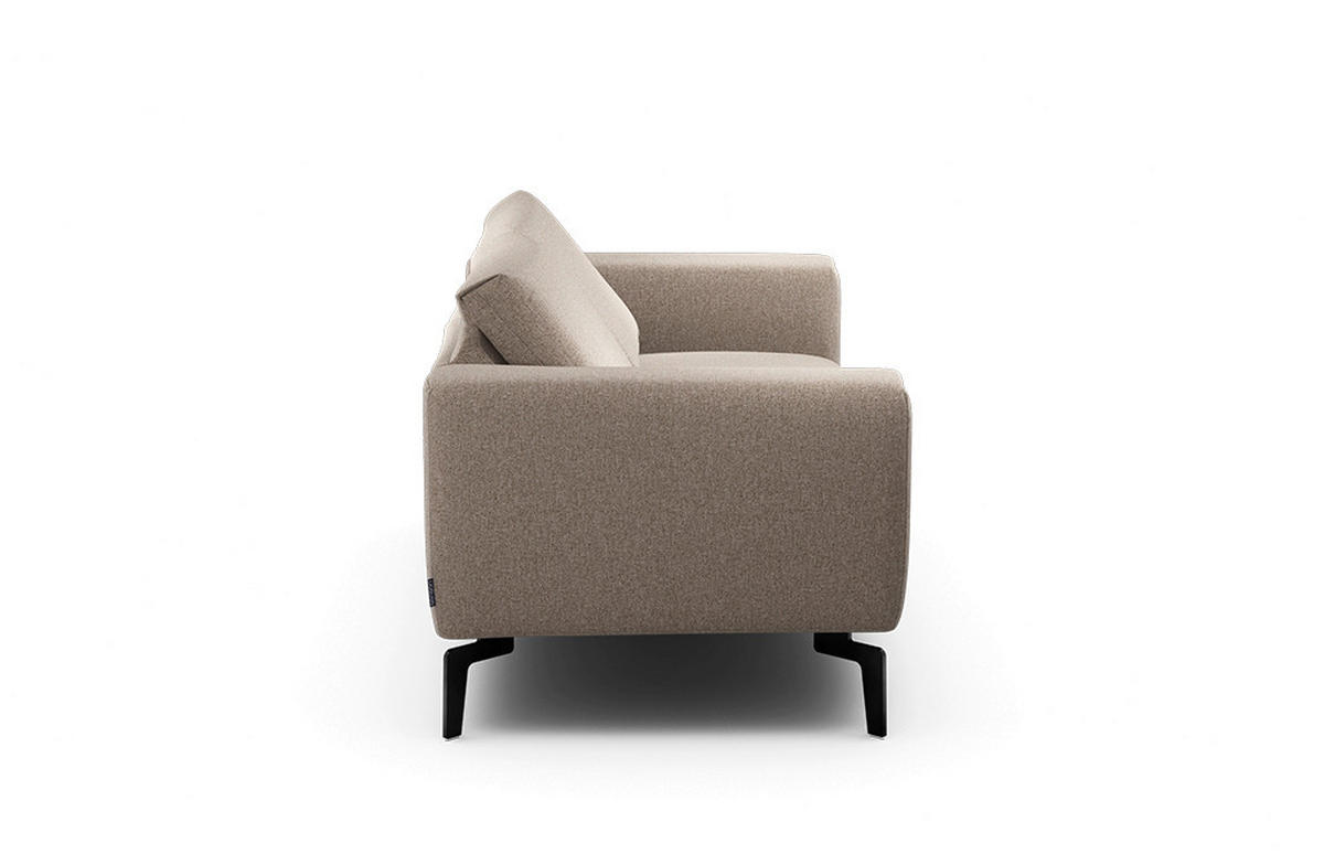 2-SITZER-SOFA Chenille Sandfarben  - Sandfarben/Schwarz, Design, Textil/Metall (180/86/86-94cm) - SENSOO