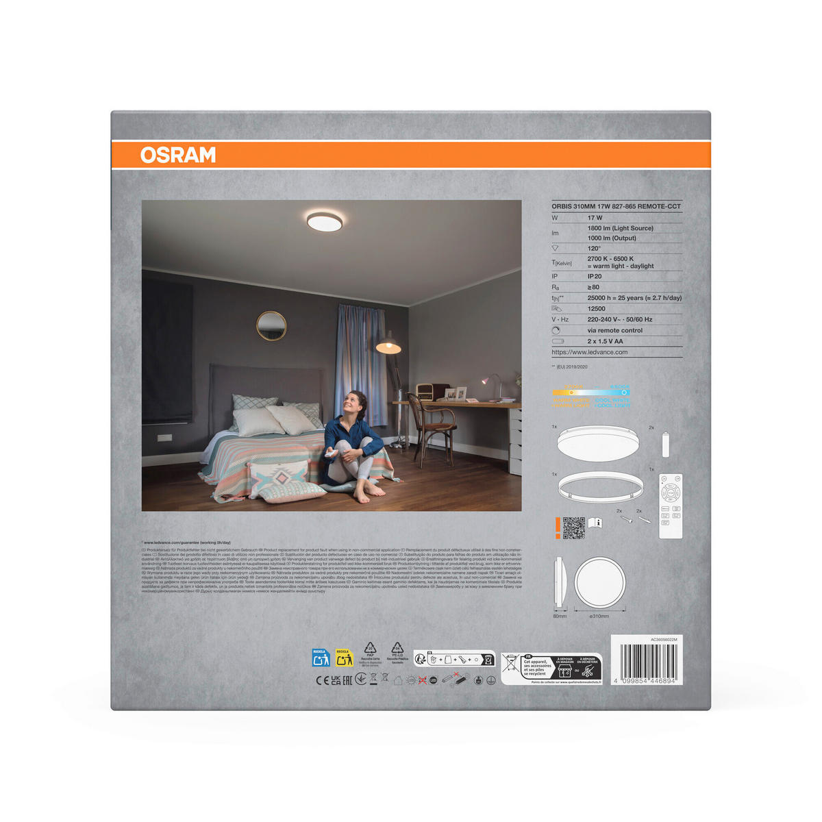 LED-DECKENLEUCHTE 31/8 cm   - Weiß, Basics, Kunststoff/Metall (31/8cm) - Osram