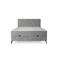 Pat Boxspring, 180/200 cm, gri - negru/gri, Basics, lemn/metal (180/200cm) - Hom`in