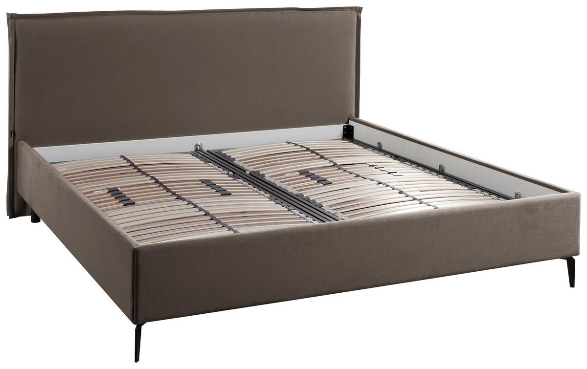 POLSTERBETT ELOS gepolstertes Kopfteil 160/200 cm  in Braun, Cognac  - Cognac/Anthrazit, Design, Textil (160/200cm) - Musterring