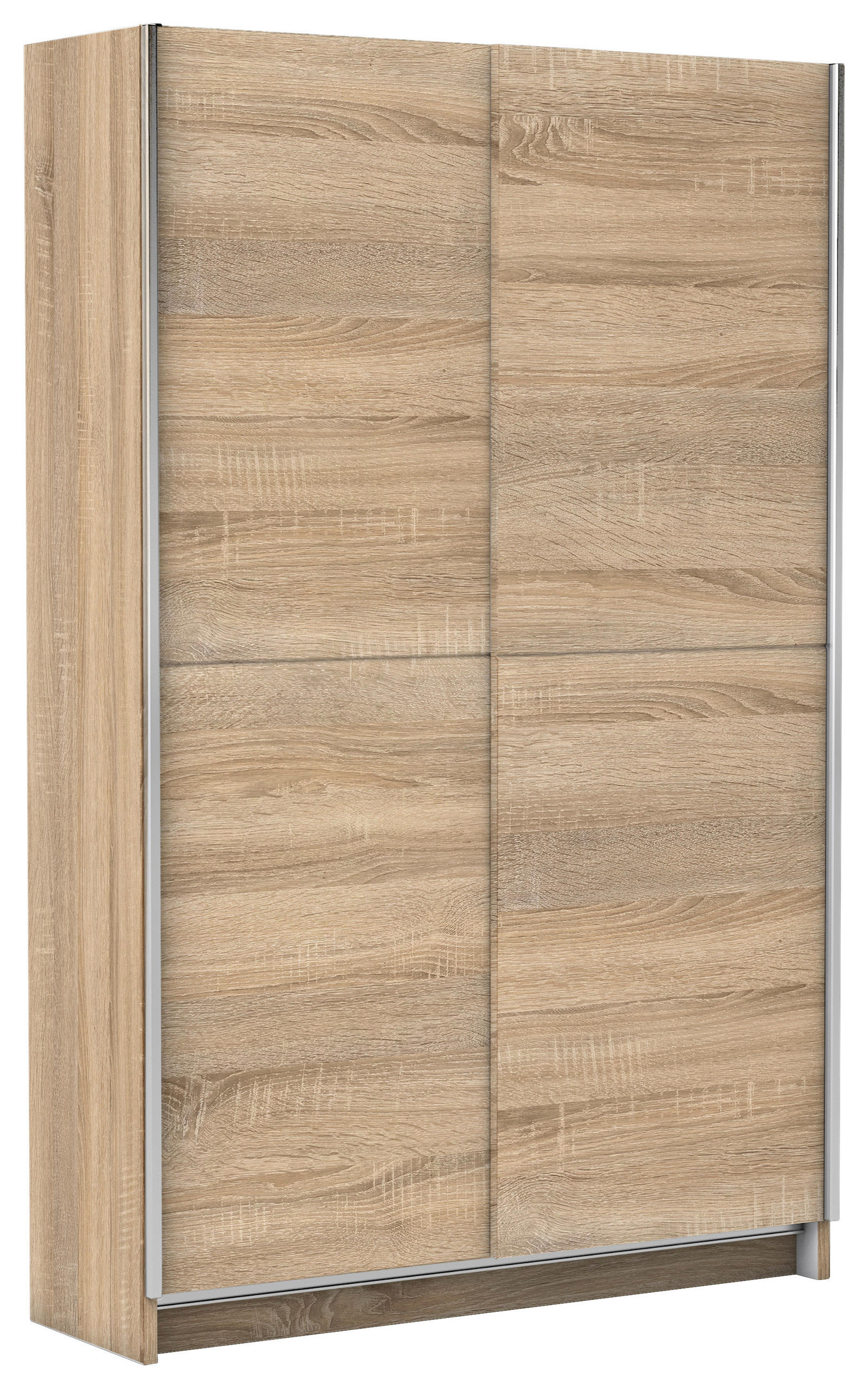 SCHWEBETÜRENSCHRANK 2-türig Sonoma Eiche  - Eichefarben/Alufarben, Basics (125/195,5/38cm) - P & B