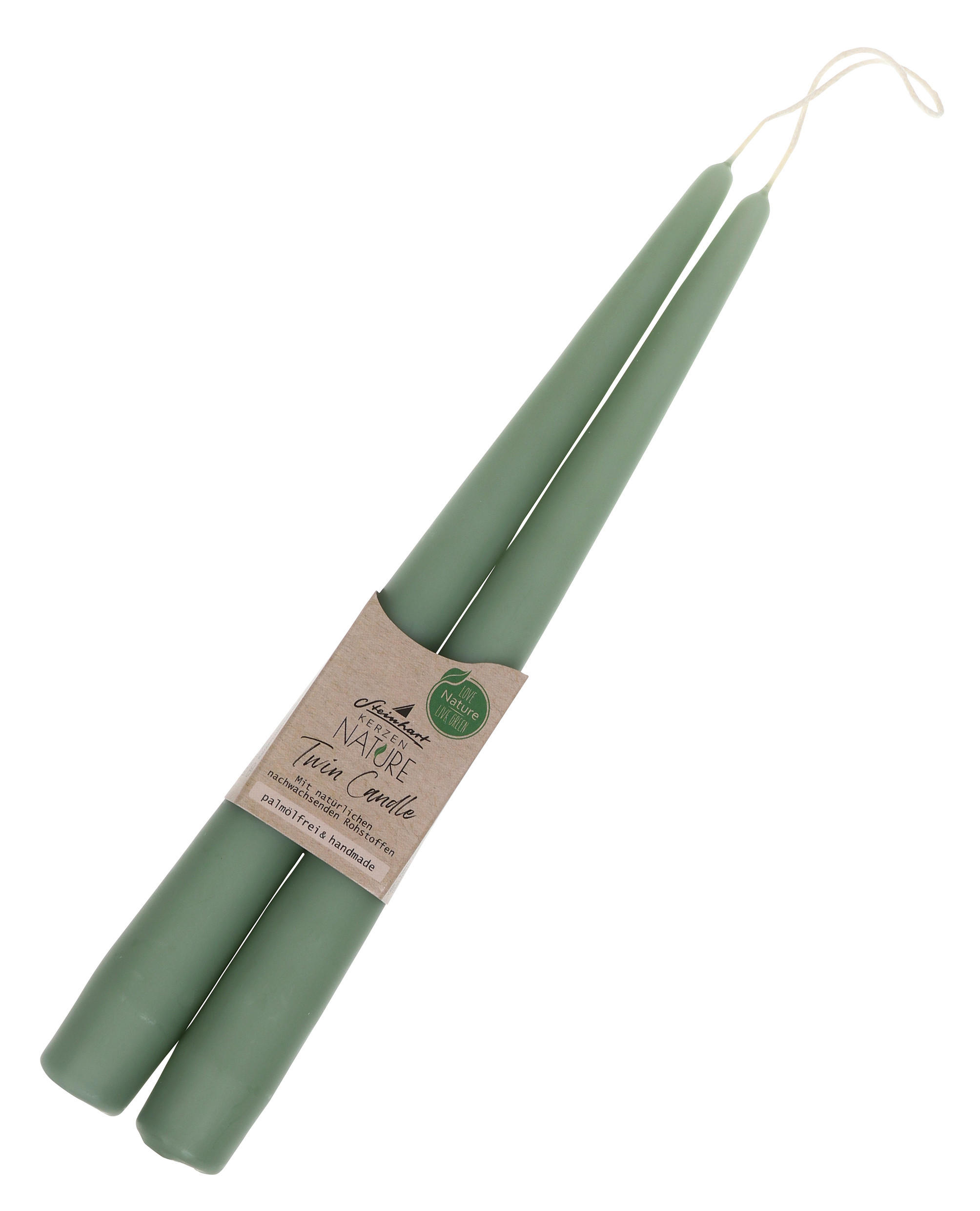  STABKERZE  - Salbeigrün, Basics, Naturmaterialien (2,2/24,5cm)
