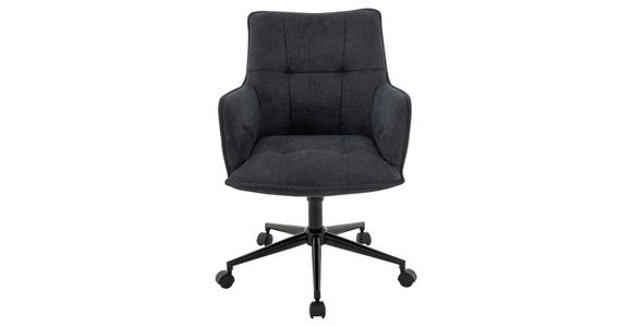 DREHSTUHL Webstoff Anthrazit, Schwarz - Anthrazit/Schwarz, Design, Kunststoff/Textil (57/84/92/64cm) - Novel