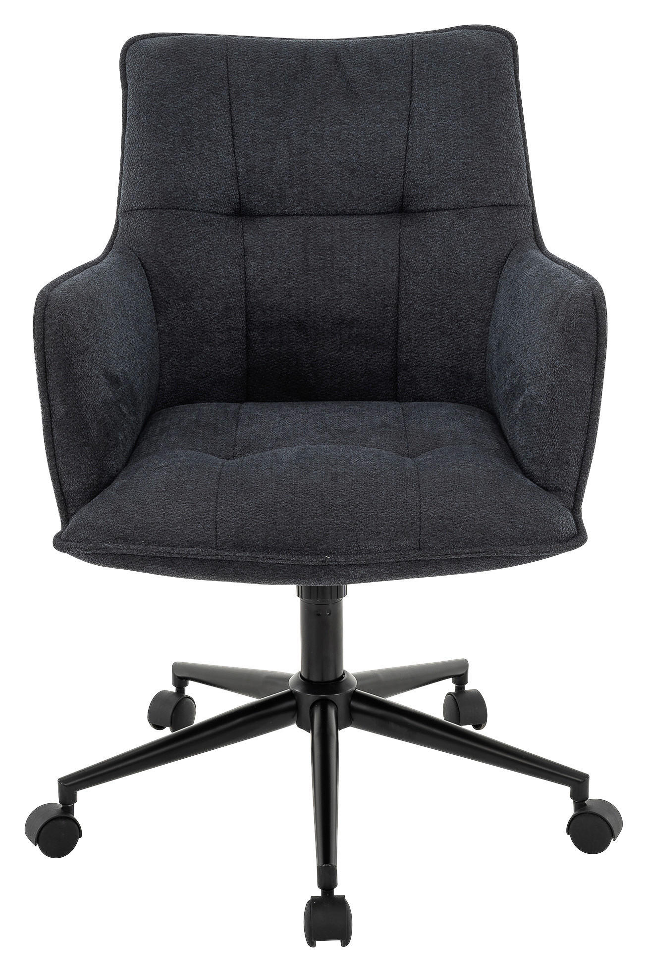DREHSTUHL Webstoff Anthrazit, Schwarz  - Anthrazit/Schwarz, Design, Kunststoff/Textil (57/84/92/64cm) - Novel