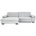ECKSOFA in Webstoff Hellgrau  180/265 cm  - Hellgrau/Schwarz, Design, Textil/Metall (180/265cm) - Carryhome
