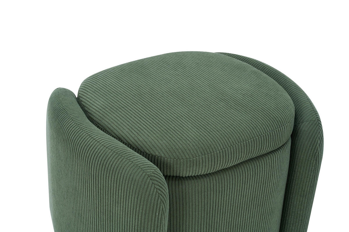 HOCKER in Textil Grün  - Schwarz/Grün, Design, Kunststoff/Textil (57/47/42cm) - P & B