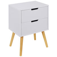 ÉJJELISZEKRÉNY tömör feketefenyő natúr, fehér  - natúr/fehér, Design, faalapú anyag/fa (40/60/30cm) - Xora