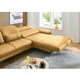 ECKSOFA in Echtleder Gelb  - Gelb/Schwarz, Design, Leder/Metall (332/193cm) - Dieter Knoll